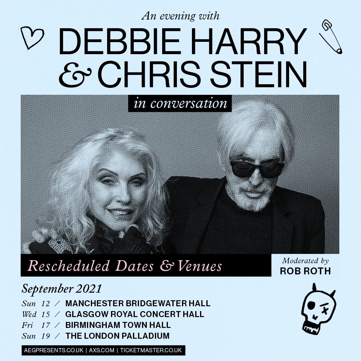 Rescheduled Dates And Venues For Debbie Harry And Chris Stein In Conversation Blondie